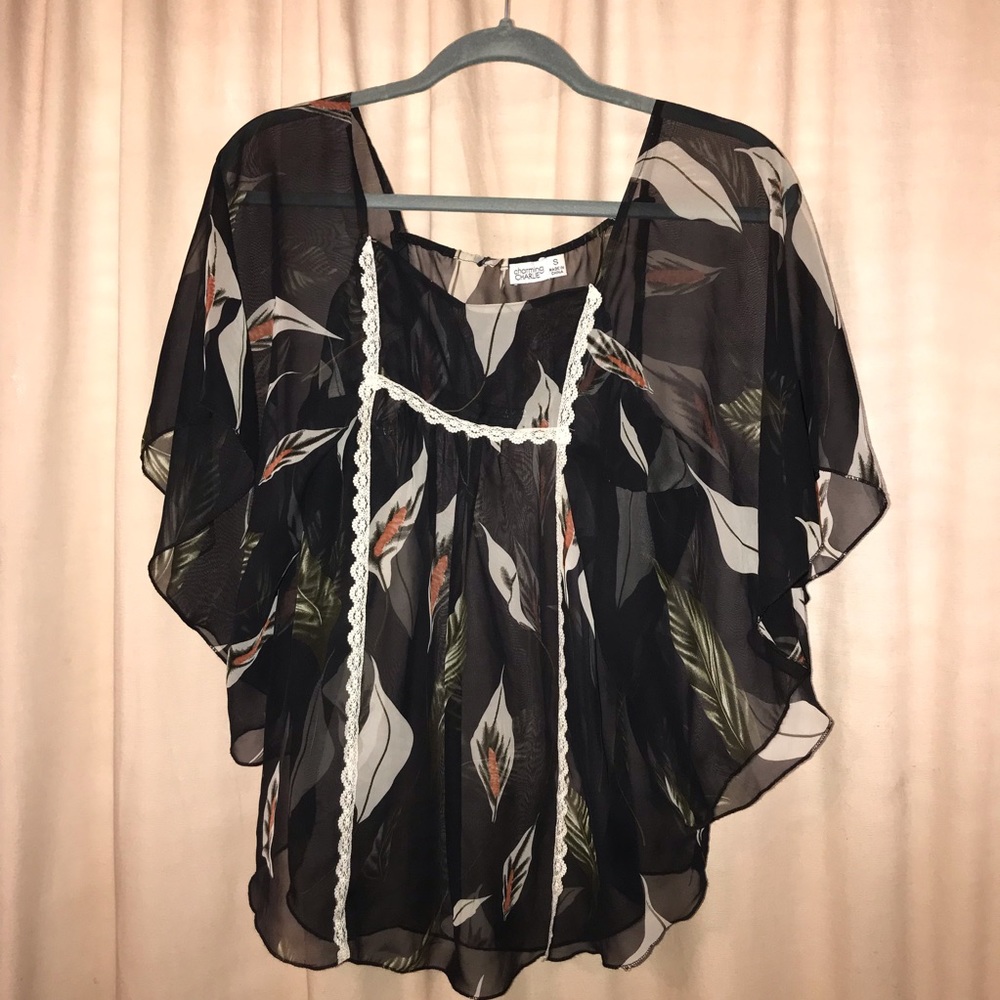 Charming Charlie Navy Blouse